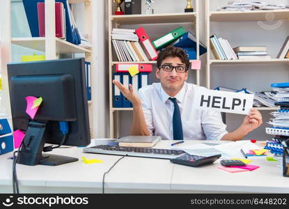 Busy frustrated businessman angry in the office