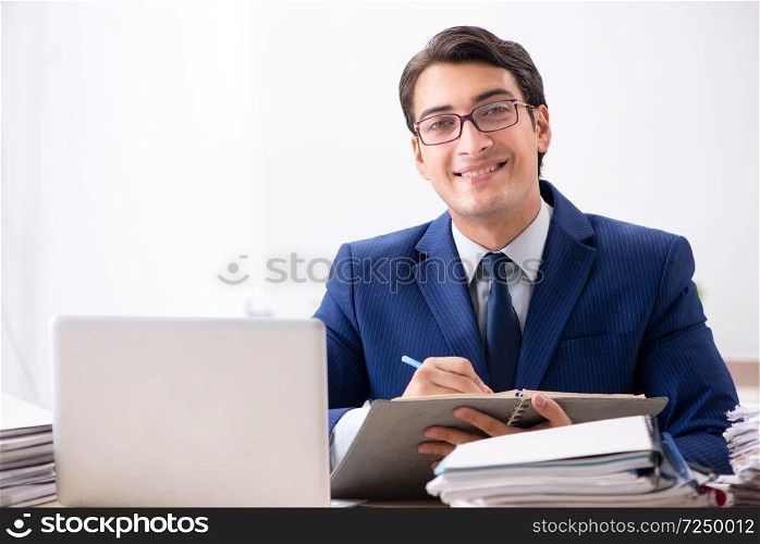 Busy man complaining about his workload