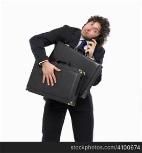 busy man with briefcase