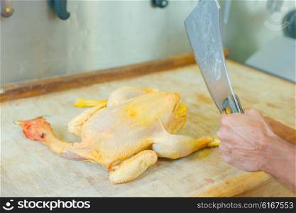 Butchering a chicken