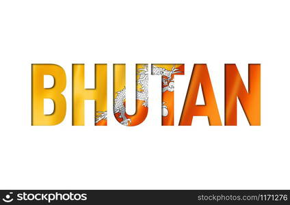 buthan flag text font. nation symbol background. buthan flag text font