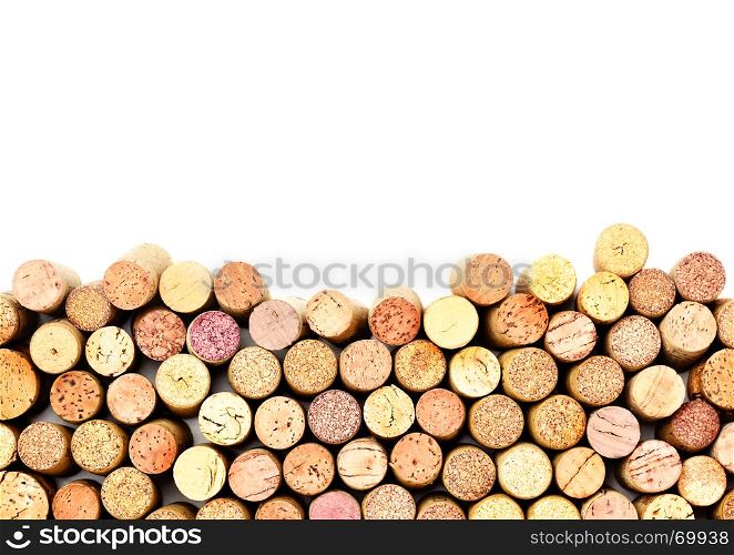 Butt ends of wine corks with copy space