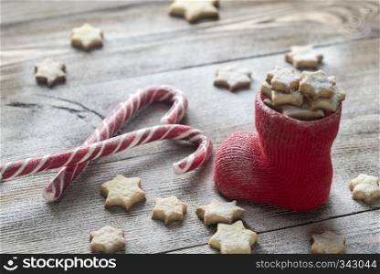 Butter cookies in the Christmas stocking