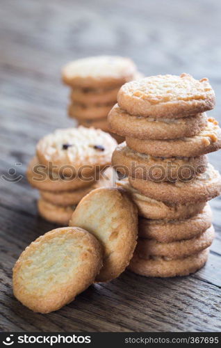 Butter cookies on the wooden table