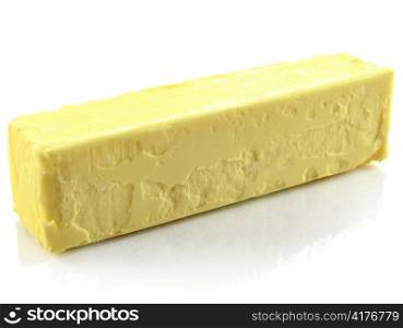 butter stick on white background