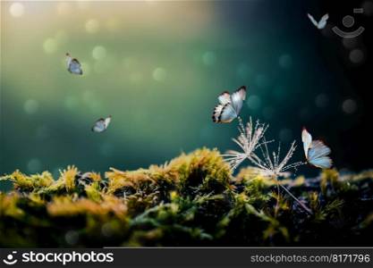 butterflies fantasy forest