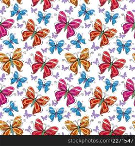Butterflies moths insects animals fly. Seamless pattern with bytterflies. Wallpaper. Rose Chamomile Wildflowers Floral. Graphic flowers.  Beautiful seamless floral pattern with butterflies.