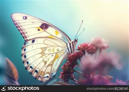 Butterfly flower. Spring nature beauty. Generate Ai. Butterfly flower. Generate Ai