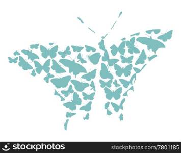 Butterfly silhouettes collection isolated in white background eps8. Butterfly