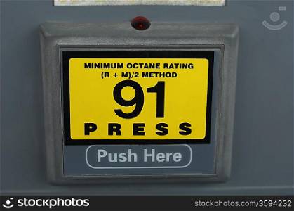 Button on gas pump