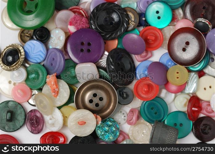 Buttons. A set of color buttons for clothes from a various material