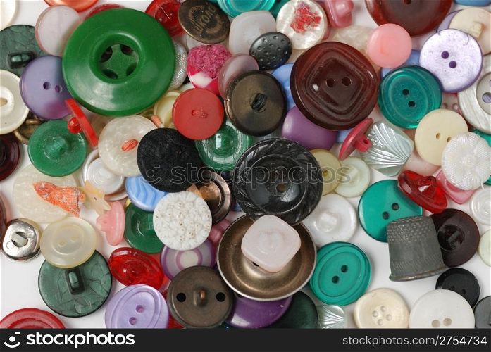 Buttons. A set of color buttons for clothes from a various material