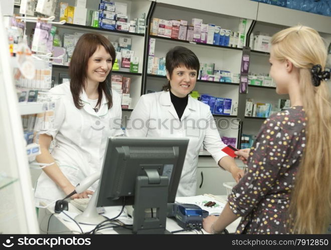 Buying with Credit Card in the Pharmacy .