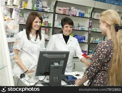 Buying with Credit Card in the Pharmacy .