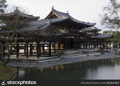Byodoin temple in Uji, Kyoto, Japan. Japanese ancient Buddhist temple Byodoin in Uji village near Kyoto, Japan, World Heritage Site