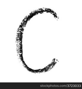 C - Hand-written charcoal alphabet