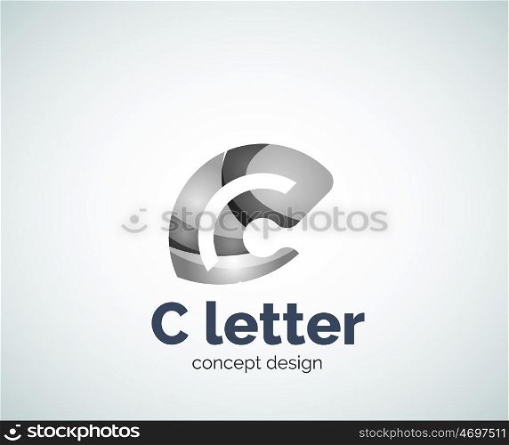 C letter concept logo template, abstract business icon