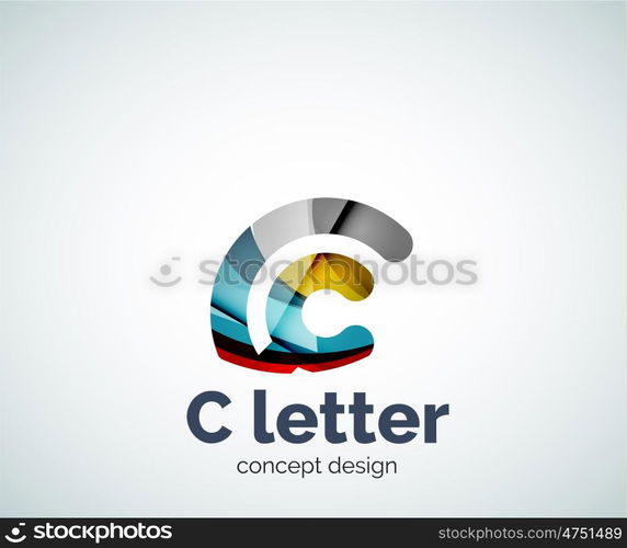 C letter concept logo template, abstract business icon