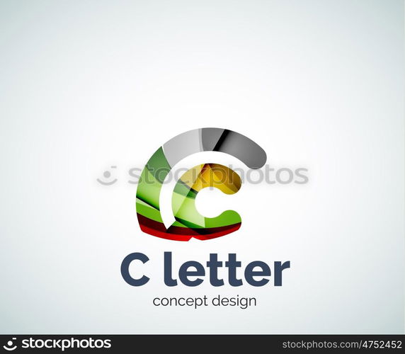 C letter concept logo template, abstract business icon