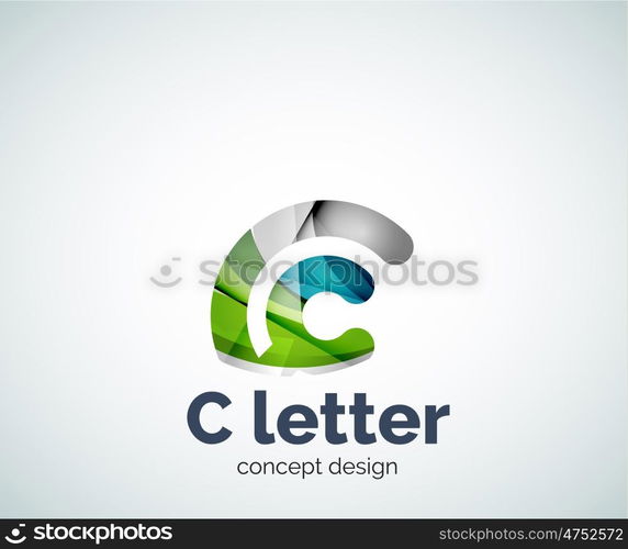 C letter concept logo template, abstract business icon