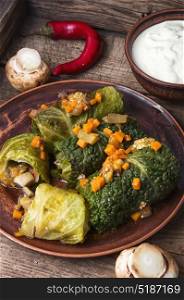 Cabbage rolls stuffed vegetable,