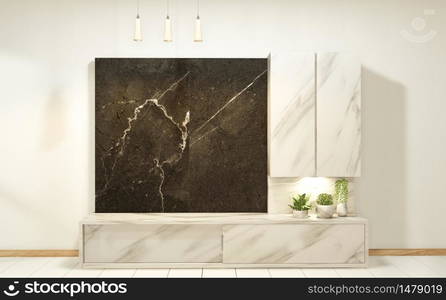 Cabinet granite in white empty interior room style, 3d rendering