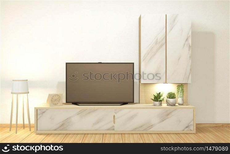 Cabinet granite in white empty interior room style, 3d rendering
