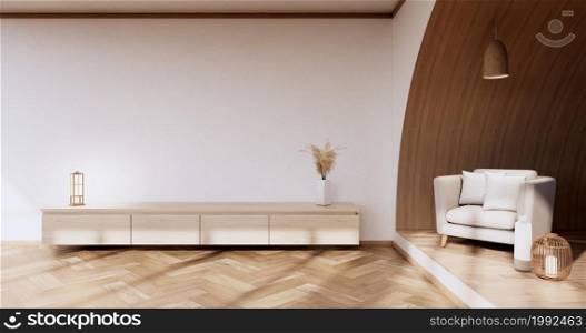 Cabinet in Living room and sofa armchair design.3D rendering