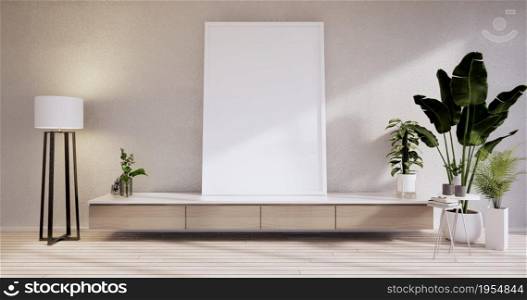 Cabinet in modern empty room zen style,minimalist designs. 3D rendering