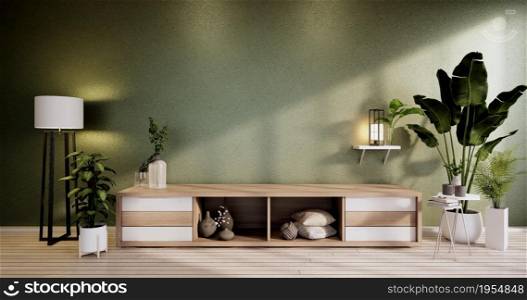 Cabinet in modern empty room zen style,minimalist designs. 3D rendering