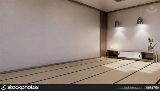 Cabinet wooden design,zen room interior,modern japanese style,decoration.3D rendering