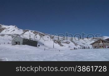 Cable car in Alps ski resort