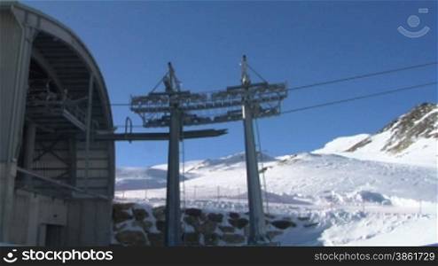 Cable car in Alps ski resort