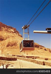Cable car in fortress Masada, Israel