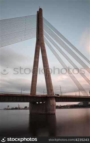 Cable-stayed bridge. Riga, Latvia