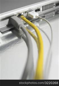 Cables Connecting to a Laptop Computer