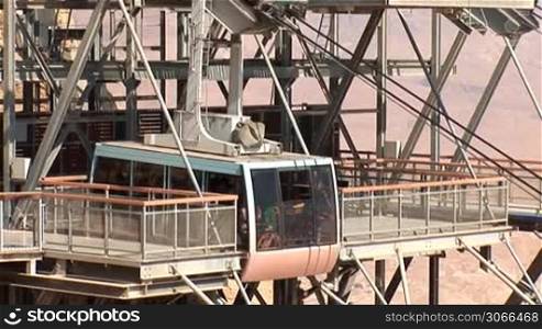 cableway on Mount (Masada - ancient fortress at the south-western coast of the Dead Sea in Israel)