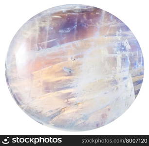 cabochon from moonstone natural mineral gem stone isolated on white background