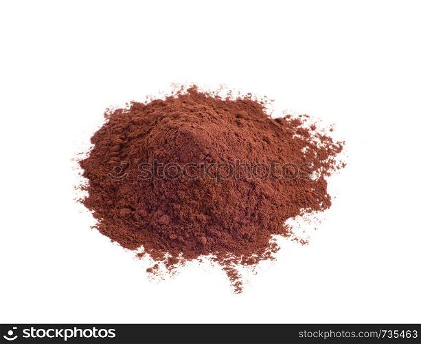 Cacao powder isolated on a white background