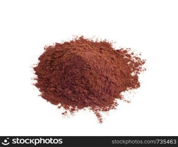 Cacao powder isolated on a white background