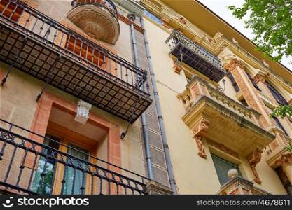 Caceres facades in Extremadura of Spain