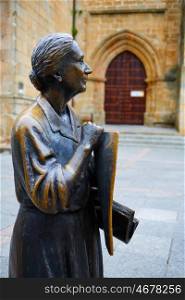 Caceres Leoncia gomez sculpture in Spain San Juan square of Extramadura