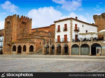 Caceres Plaza Mayor square in Extremadura of Spain