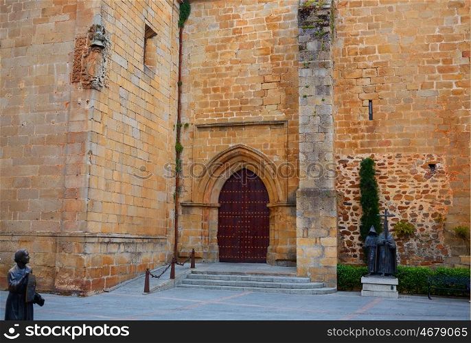 Caceres San Juan church square in Spain Extremadura