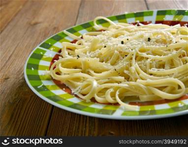 Cacio e pepe. Roman pasta dish.cheese and pepper in several central Italian languages.include only black pepper, Pecorino Romano cheese, and pasta