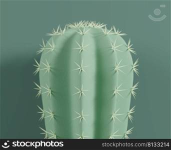 Cactus on green background 3D render