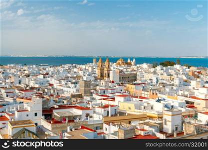 Cadiz. Aerial view of the city.. View of the historic center of Cadiz from the observation deck.