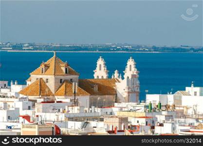 Cadiz. Aerial view of the city.. View of the historic center of Cadiz from the observation deck.