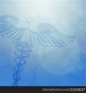 caduceus with abstract  medical concept background