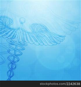 caduceus with abstract medical concept background